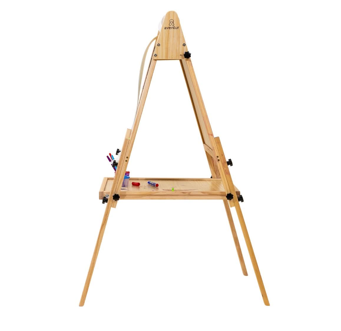 Wooden foldable easel with adjustable height and chalkboard - The Nurturing Nook
