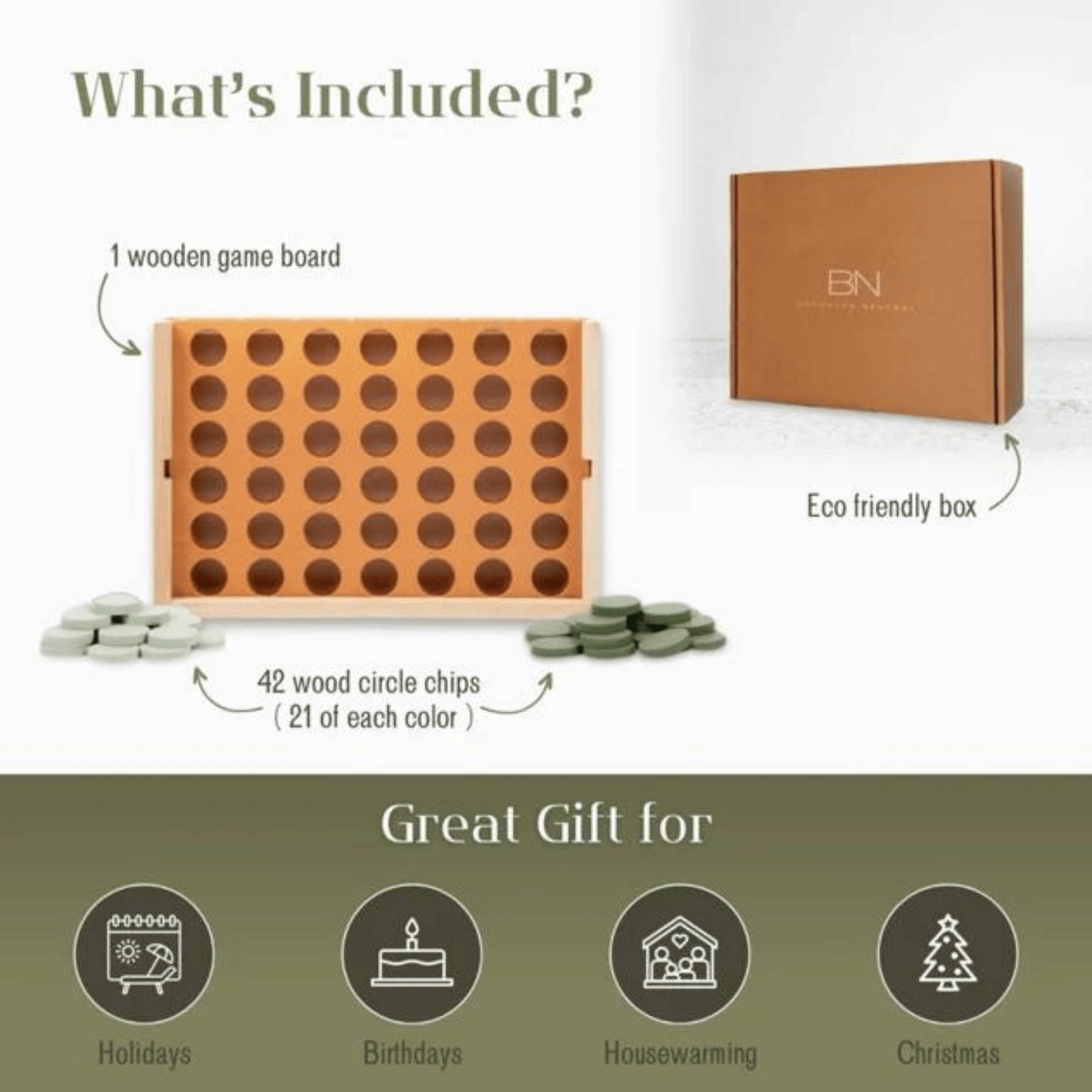 Wooden Four in a Row - The Nurturing Nook