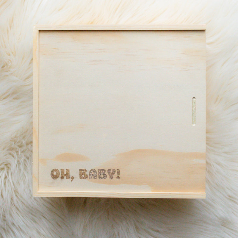 Montessori wooden baby keepsake box for nursery storage