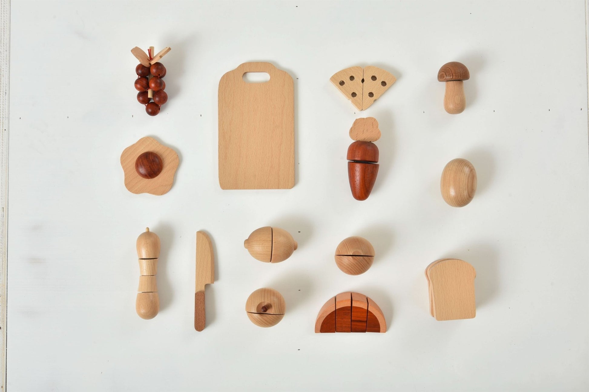Wooden play food sets for kids kitchen - The Nurturing Nook