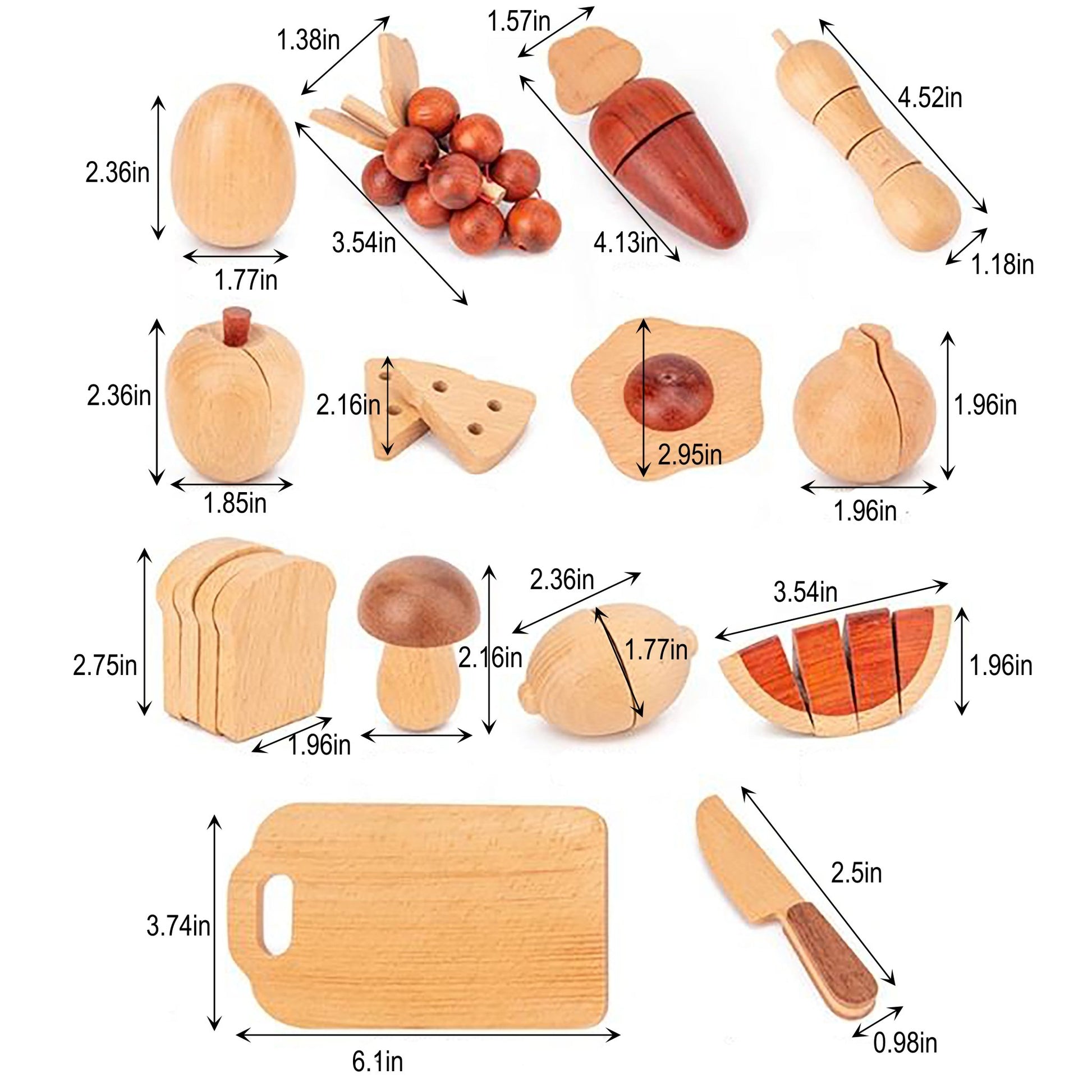 Wooden play food sets for kids kitchen - The Nurturing Nook