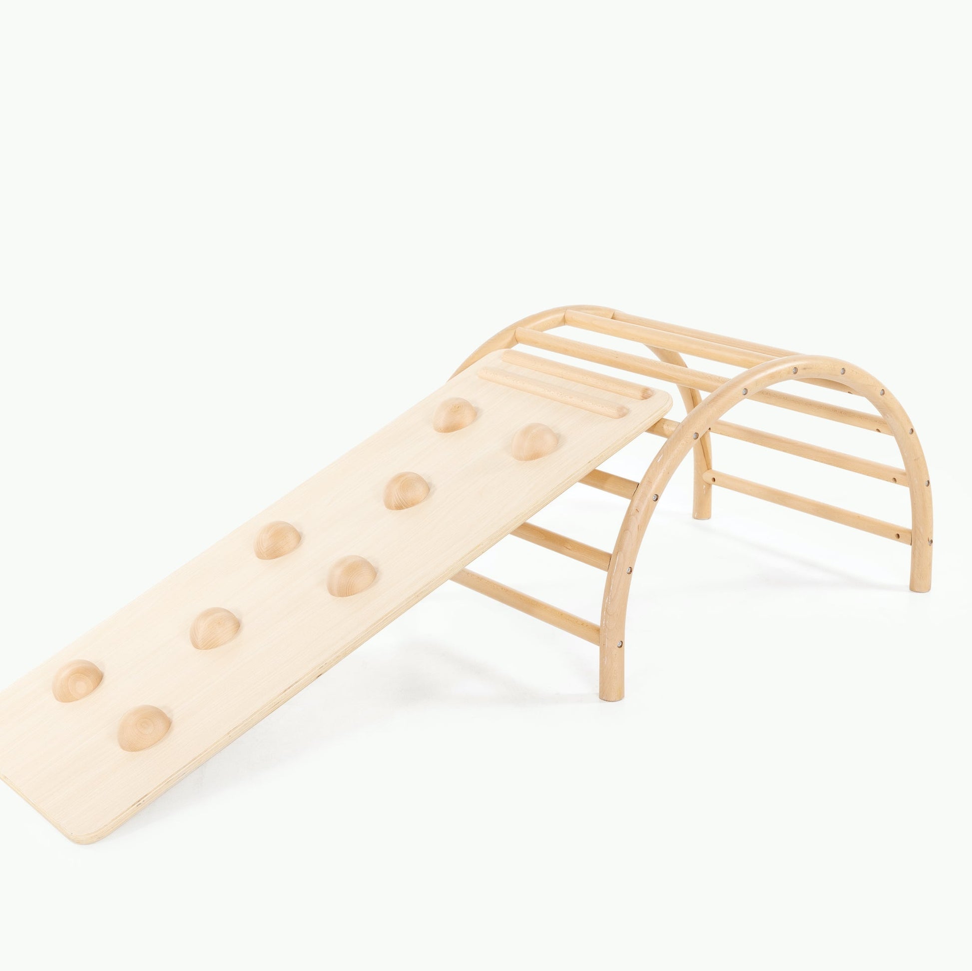 Wooden play gym slide - The Nurturing Nook