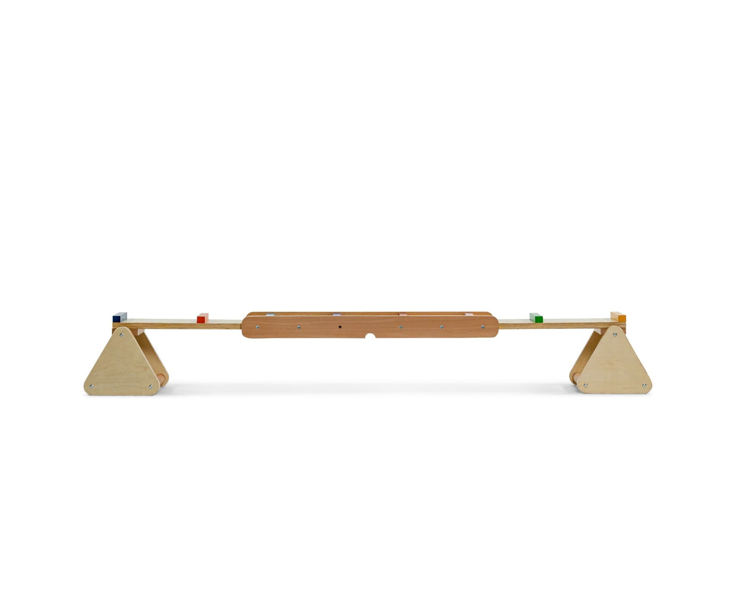 Wooden rainbow seesaw and balance beam - The Nurturing Nook