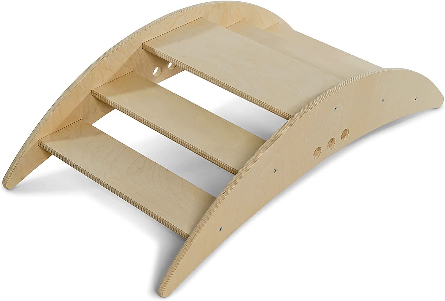 Wooden rocking boat and climber – gross motor play - The Nurturing Nook