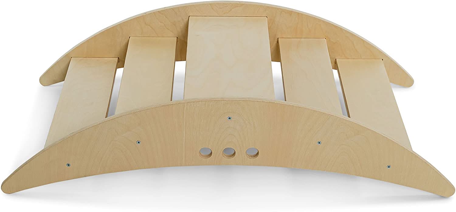 Wooden rocking boat and climber – gross motor play - The Nurturing Nook