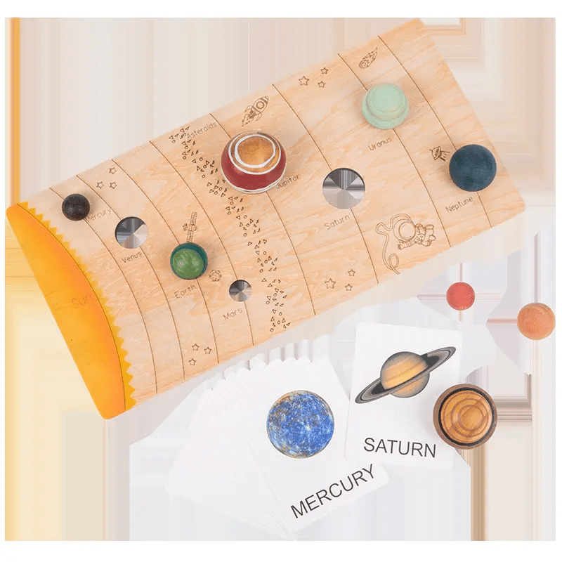 Wooden Solar System with 8 Planets 3 - D Model Puzzle Set - The Nurturing Nook