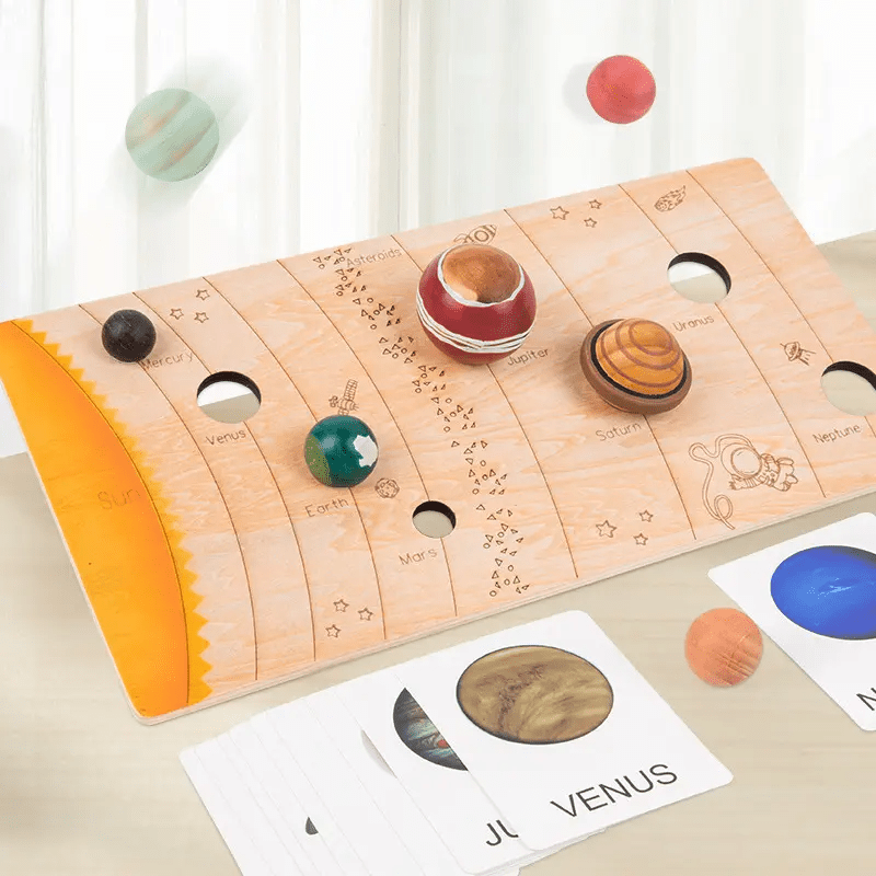 Wooden Solar System with 8 Planets 3 - D Model Puzzle Set - The Nurturing Nook