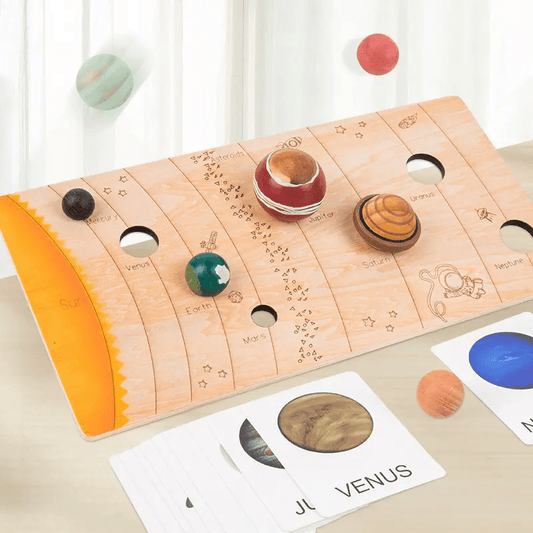 Wooden Solar System with 8 Planets 3 - D Model Puzzle Set - The Nurturing Nook