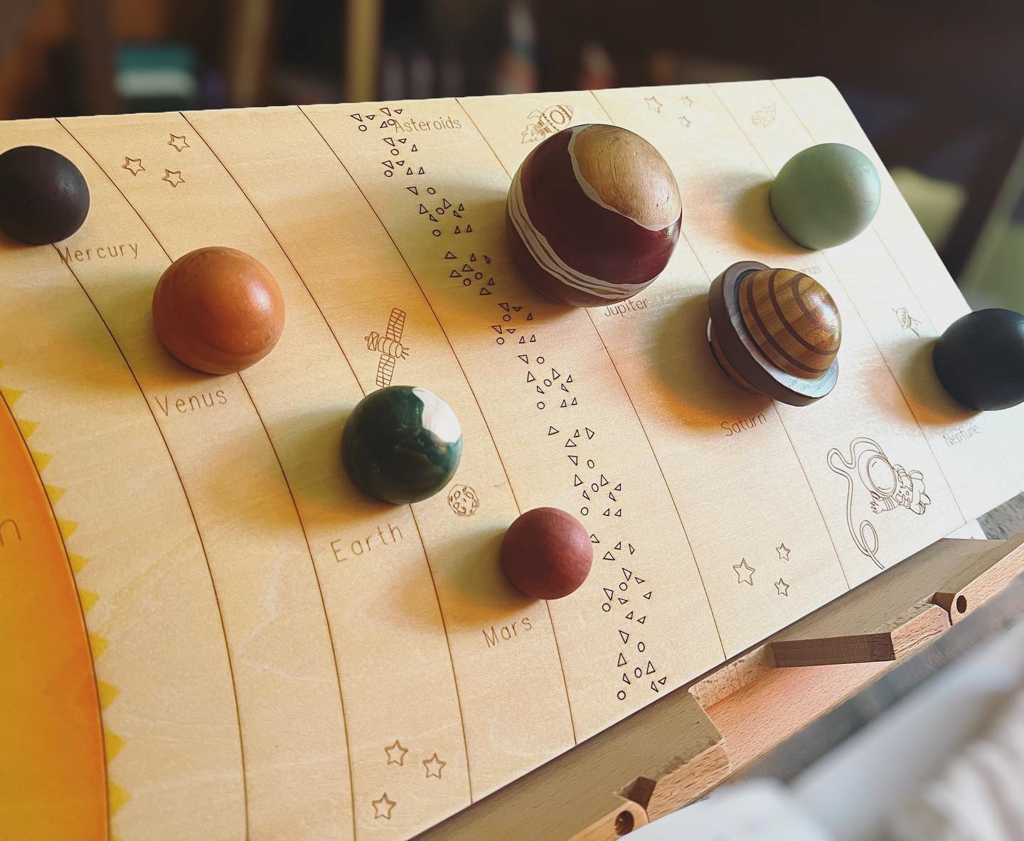 Wooden Solar System with 8 Planets 3 - D Model Puzzle Set - The Nurturing Nook