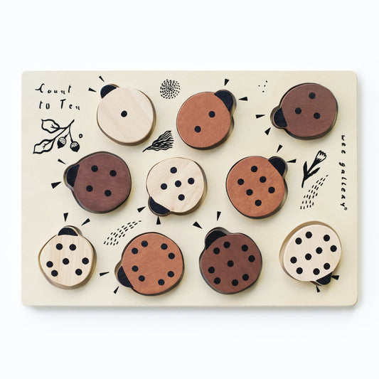 Wooden Tray Puzzle - Count to 10 Ladybugs - The Nurturing Nook