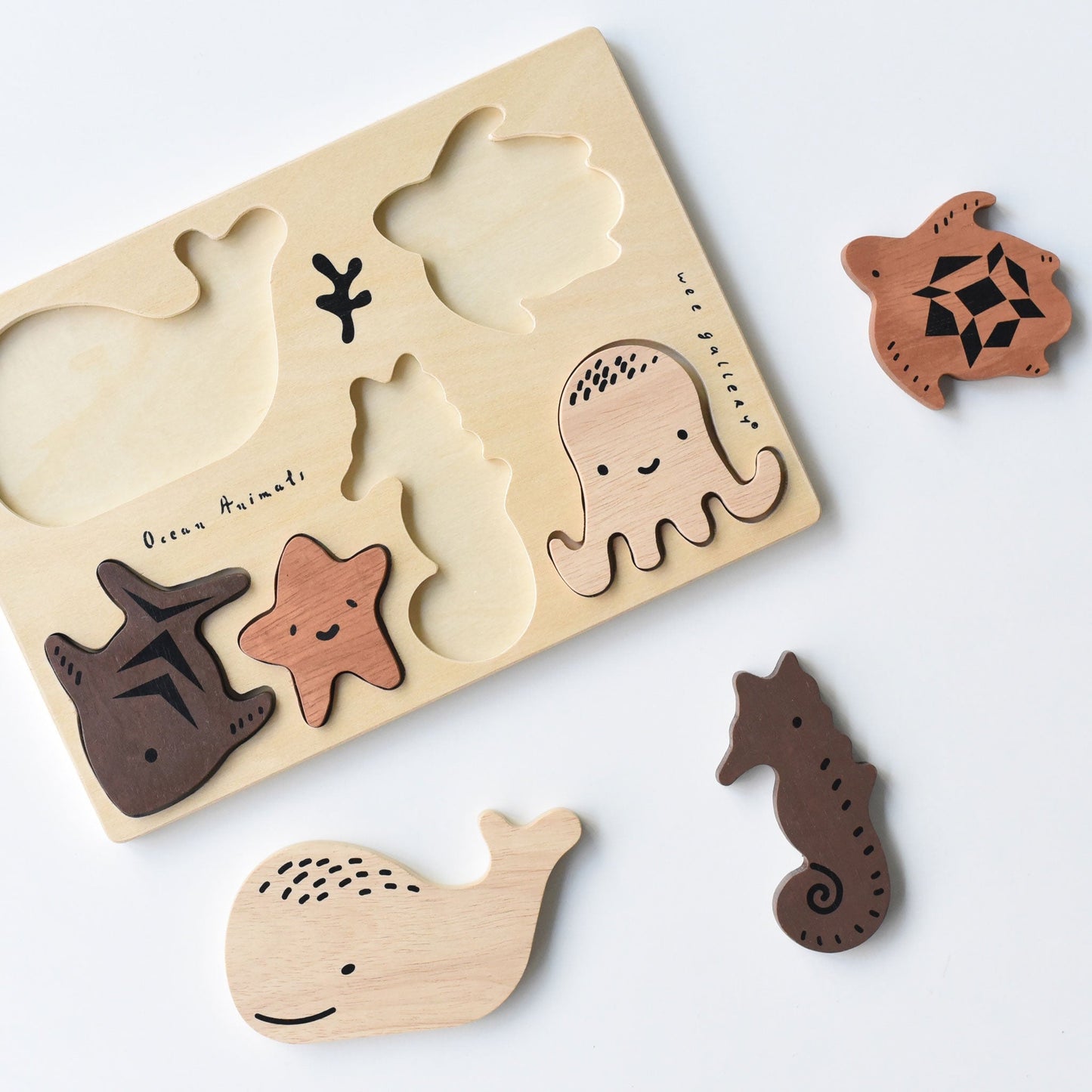 Wooden Tray Puzzle - Ocean Animals - The Nurturing Nook
