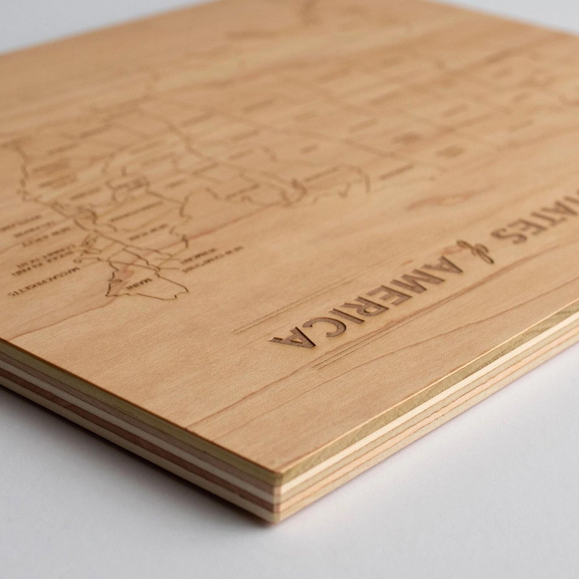 Wooden United States Map • Engraved Modern Map of USA - The Nurturing Nook