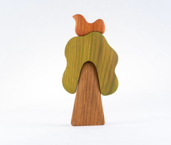 Waldorf wooden Oak Tree with the Bird