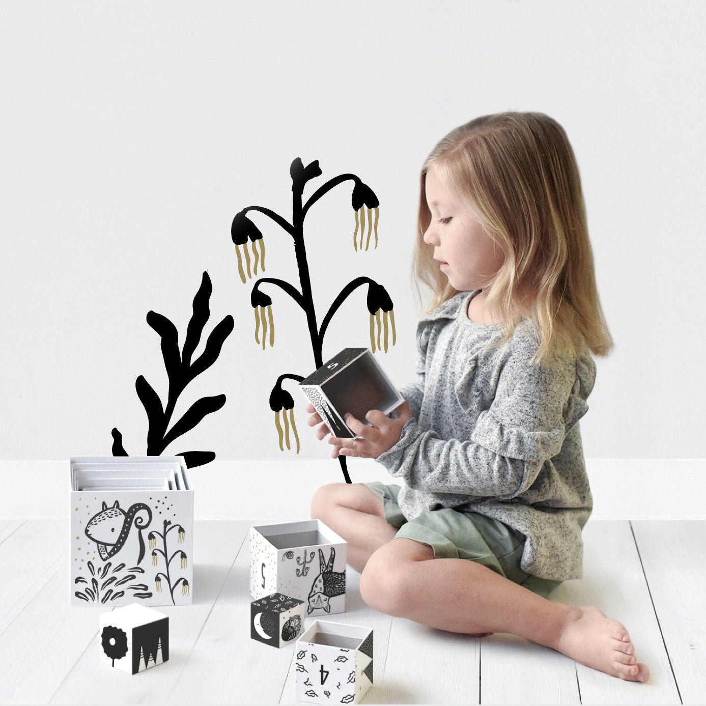 Woodland animal nesting blocks – set of 10 stackable counting cubes - The Nurturing Nook