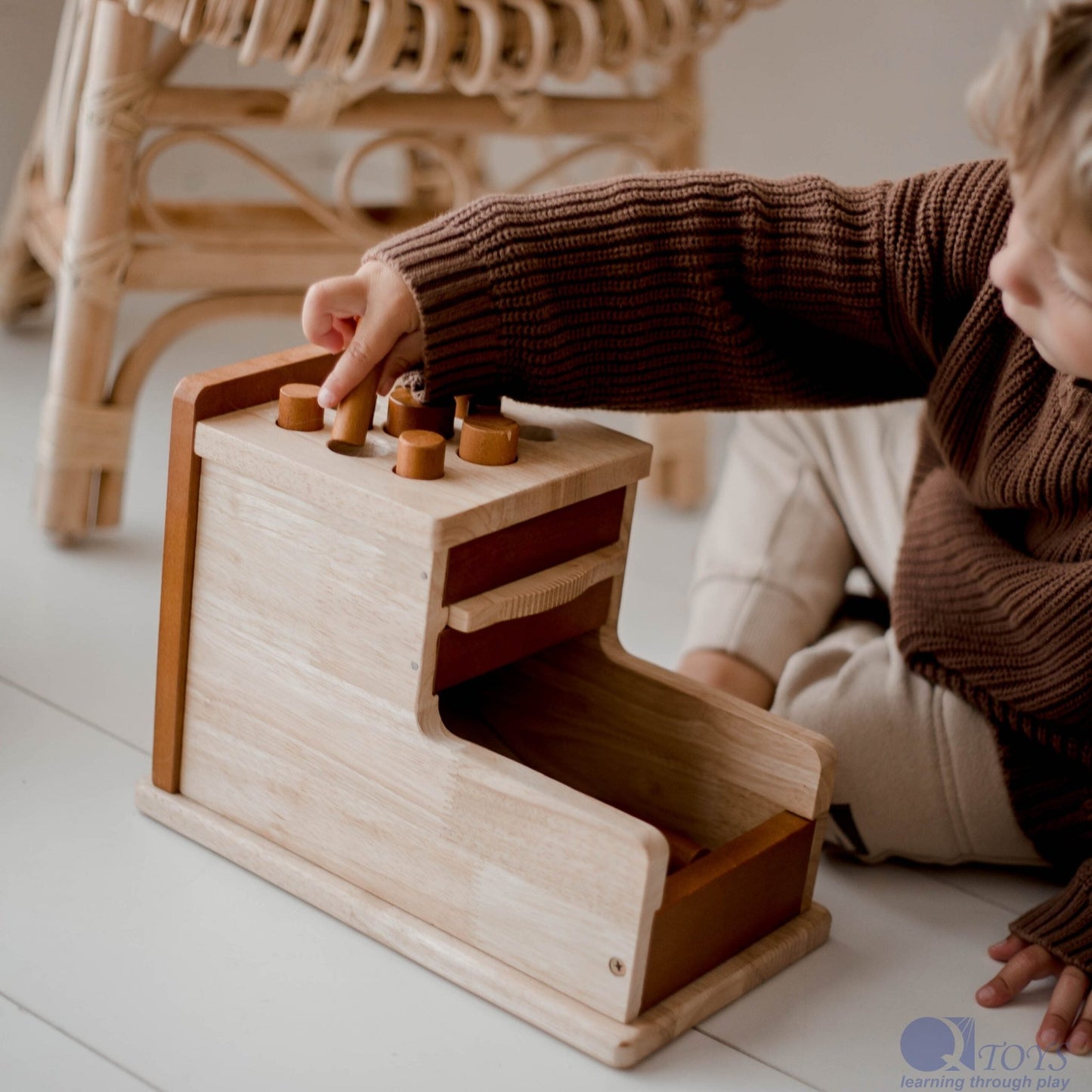 Montessori Peg Posting Box - The Nurturing Nook