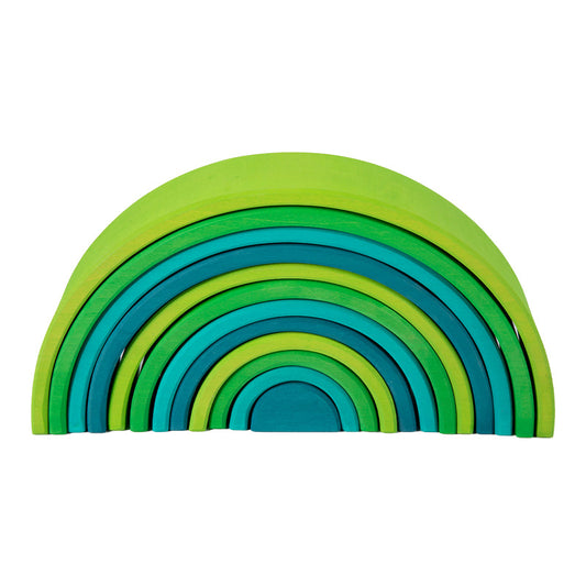 **Pre-order (Ships in 2-3 Weeks)** 12 Pcs STAINED Large Basswood Rainbow Stacking Blocks Meadow Green
