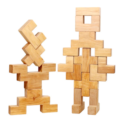 **Pre-order (Ships in 2-3 Weeks)**19 Pcs Wooden Stairway Building Blocks Set