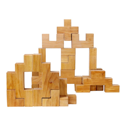 **Pre-order (Ships in 2-3 Weeks)**19 Pcs Wooden Stairway Building Blocks Set