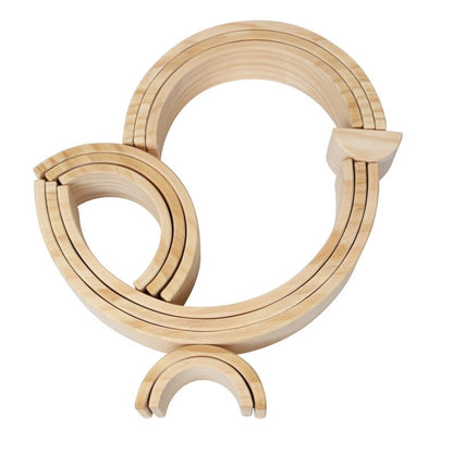 12 Pcs Pine Wood Natural Wooden Large Rainbow Stacking Blocks - The Nurturing Nook