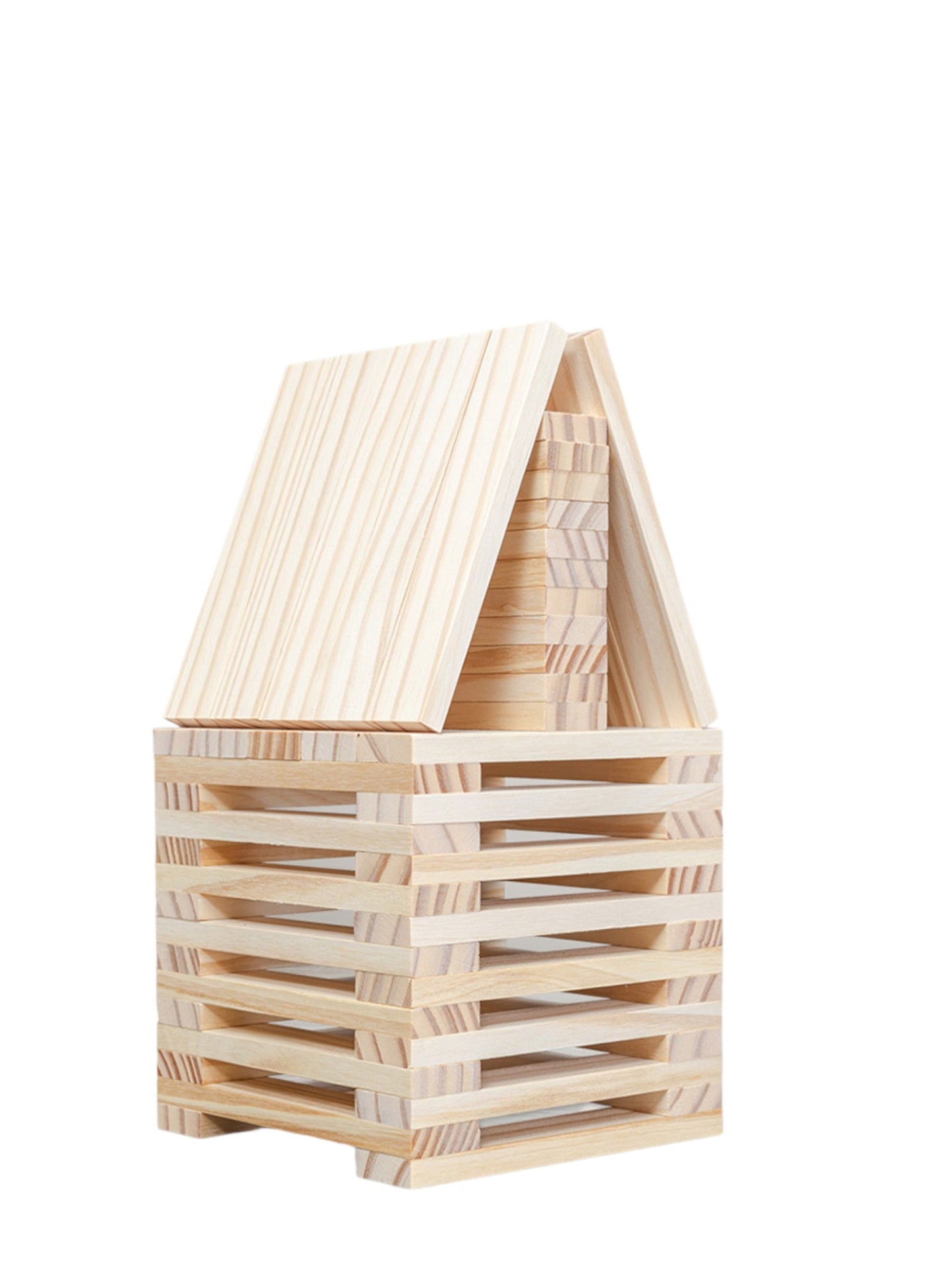 120 Pcs Natural Wooden Building Planks Set - The Nurturing Nook