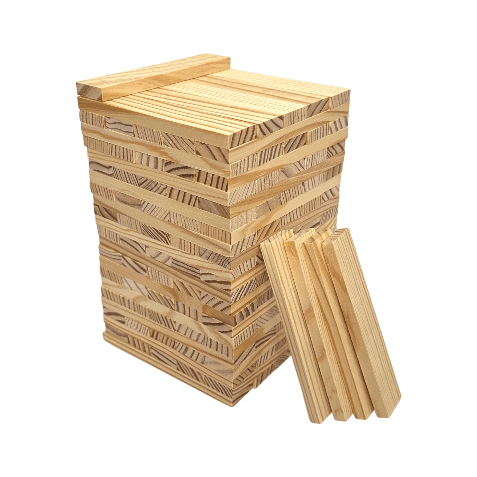 120 Pcs Natural Wooden Building Planks Set - The Nurturing Nook