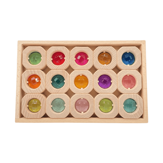 15 Pcs Bitcoin Pastel/Macaron Window Blocks Set with Storage Tray - The Nurturing Nook
