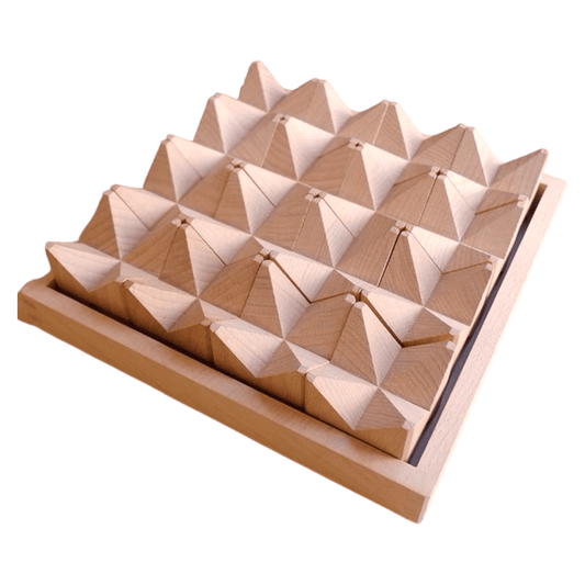 16 Pcs Natural Wooden Construction Puzzle Toy with Storage Tray - The Nurturing Nook
