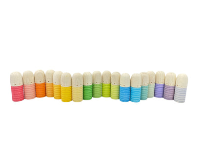 18 Pcs STAINED Wooden Brots Set - The Nurturing Nook