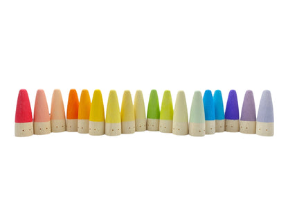18 Pcs STAINED Wooden Stick Gnomes Set - The Nurturing Nook