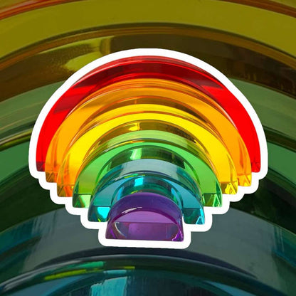 **Pre-order (Ships in 1-2 weeks)** 6-Piece Small Crystal Clear Rainbow Lucite Blocks – High Transparency Acrylic