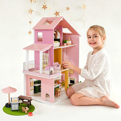 Tiny Land® Sweetwood Edge Dollhouse - Green & Pink
