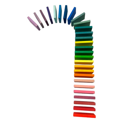 28 Pcs STAINED Wooden Rainbow Building Slats - The Nurturing Nook