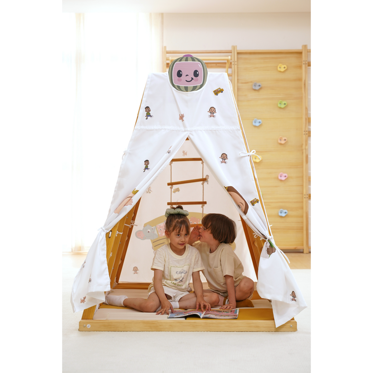Cocomelon Play Tent Cover – Fits Avenlur Large Magnolia Climbing Playset (Tent Only)