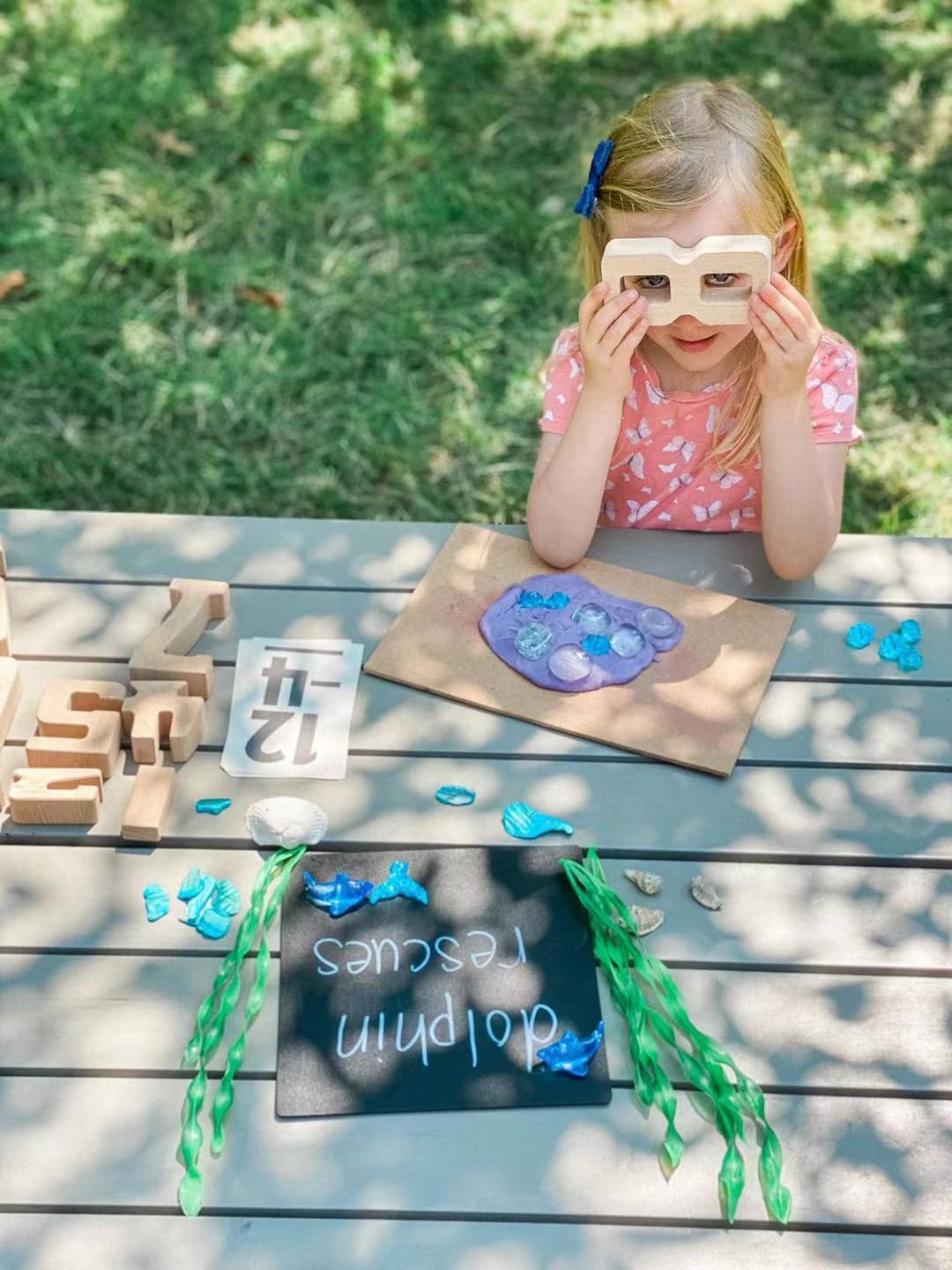32 Pcs Wooden Math Number Building Blocks Set with Tray - The Nurturing Nook