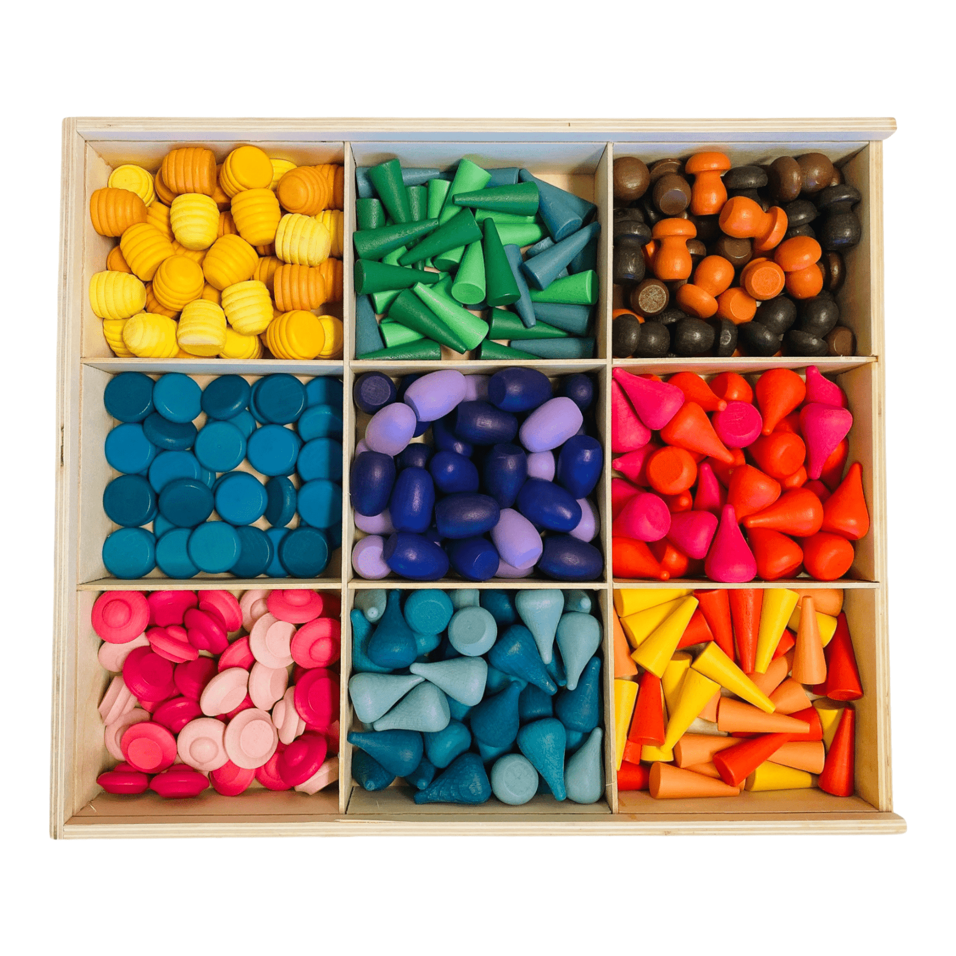 324 Pcs Mandala Loose Parts with Wooden Tray Open - ended Play Set - The Nurturing Nook
