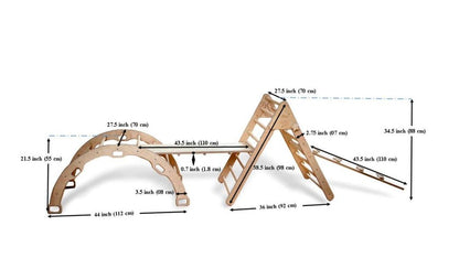 4 Piece Montessori Climbing Set: Climbing Triangle, Arch/Rocker and 2 Ramps - The Nurturing Nook
