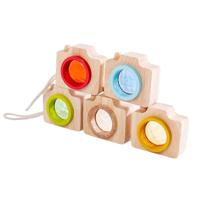 5 Pcs Mini Gemmed Wooden Camera Kaleidoscope - The Nurturing Nook