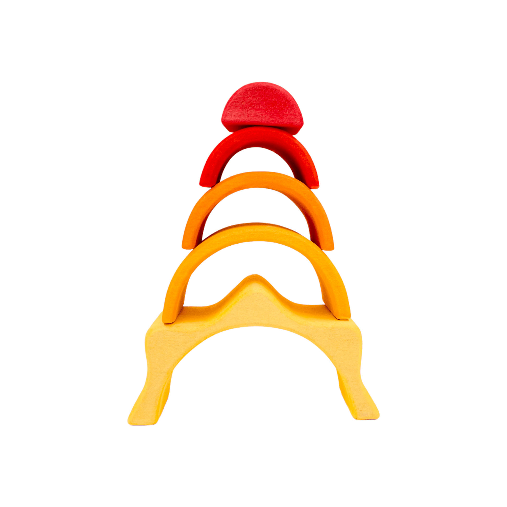 5 Pcs STAINED Mini Size Wooden Sun Rainbow Stacker - The Nurturing Nook