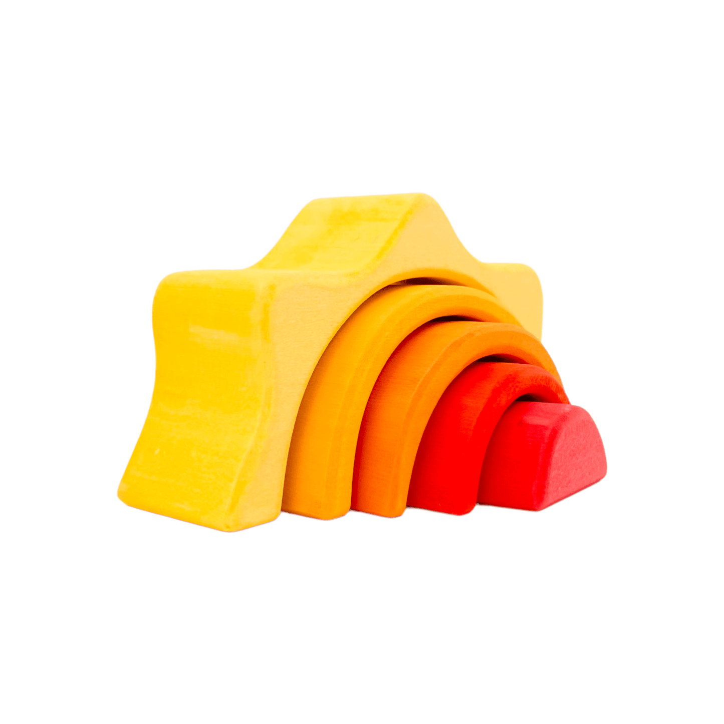 5 Pcs STAINED Mini Size Wooden Sun Rainbow Stacker - The Nurturing Nook