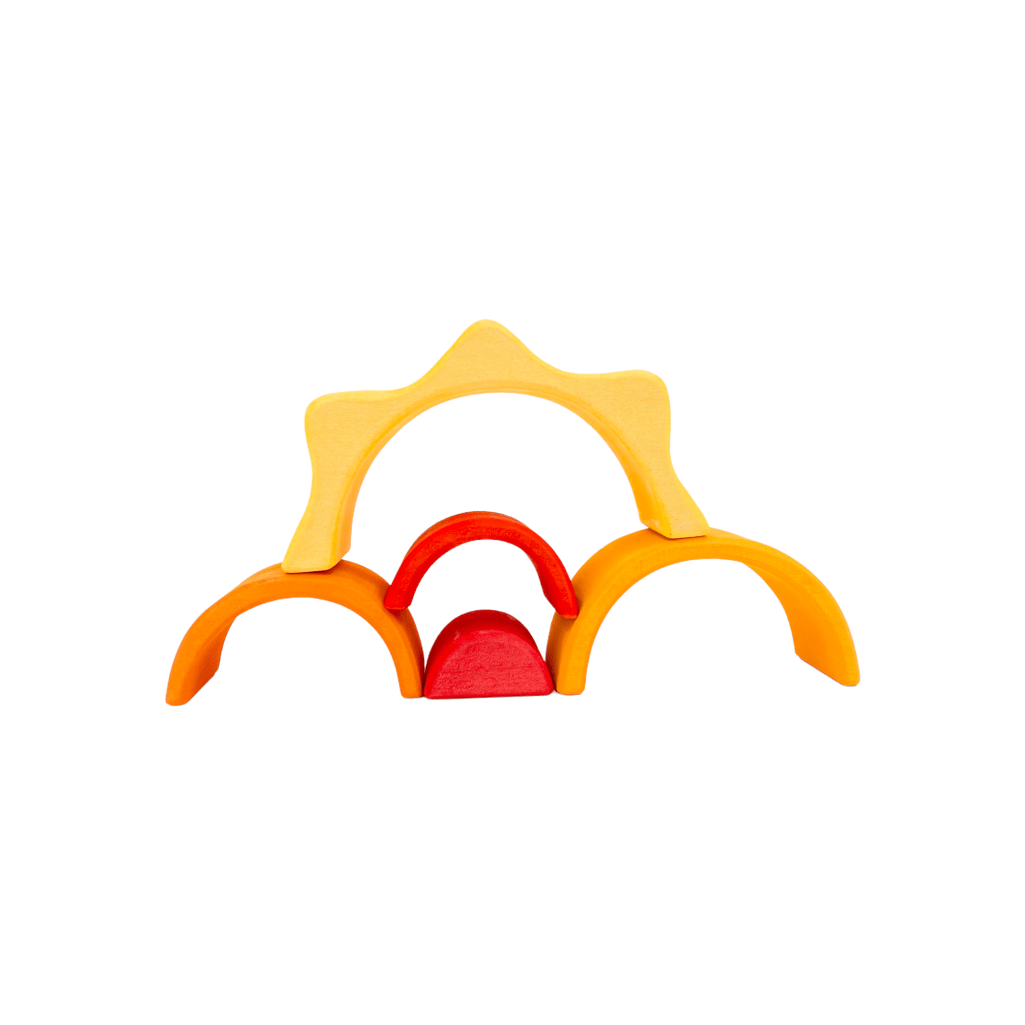 5 Pcs STAINED Mini Size Wooden Sun Rainbow Stacker - The Nurturing Nook