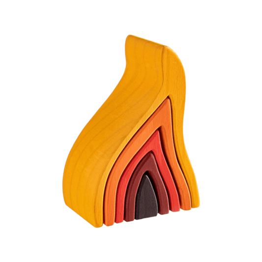5 Pcs Wooden Fire Stacking Blocks - The Nurturing Nook