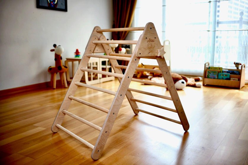 5 Piece Climbing Set: Climbing Triangle / Arch Rocker, XL Pillow and 2 Ramps - The Nurturing Nook