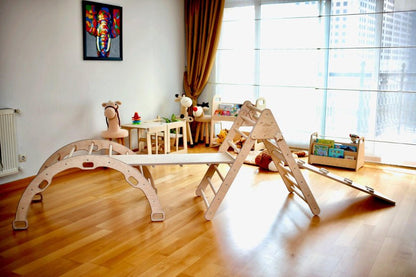 5 Piece Climbing Set: Climbing Triangle / Arch Rocker, XL Pillow and 2 Ramps - The Nurturing Nook