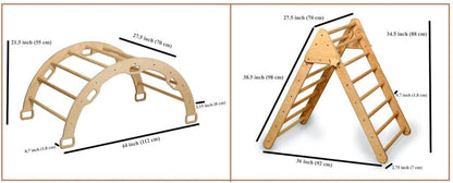 5 Piece Climbing Set: Climbing Triangle / Arch Rocker, XL Pillow and 2 Ramps - The Nurturing Nook
