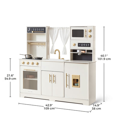 Tiny Land® Play Kitchen with Running Water - Iconic Aqua Kitchen in Cream