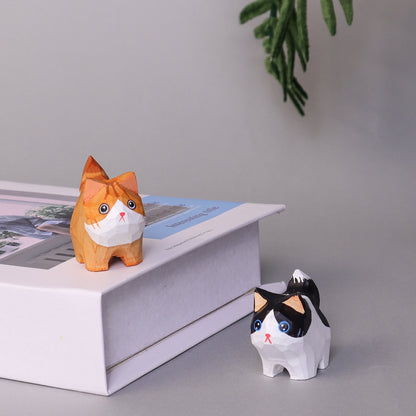 Hand-Carved Cat Painting Kit – Paint Two Cats, Create a Keychain