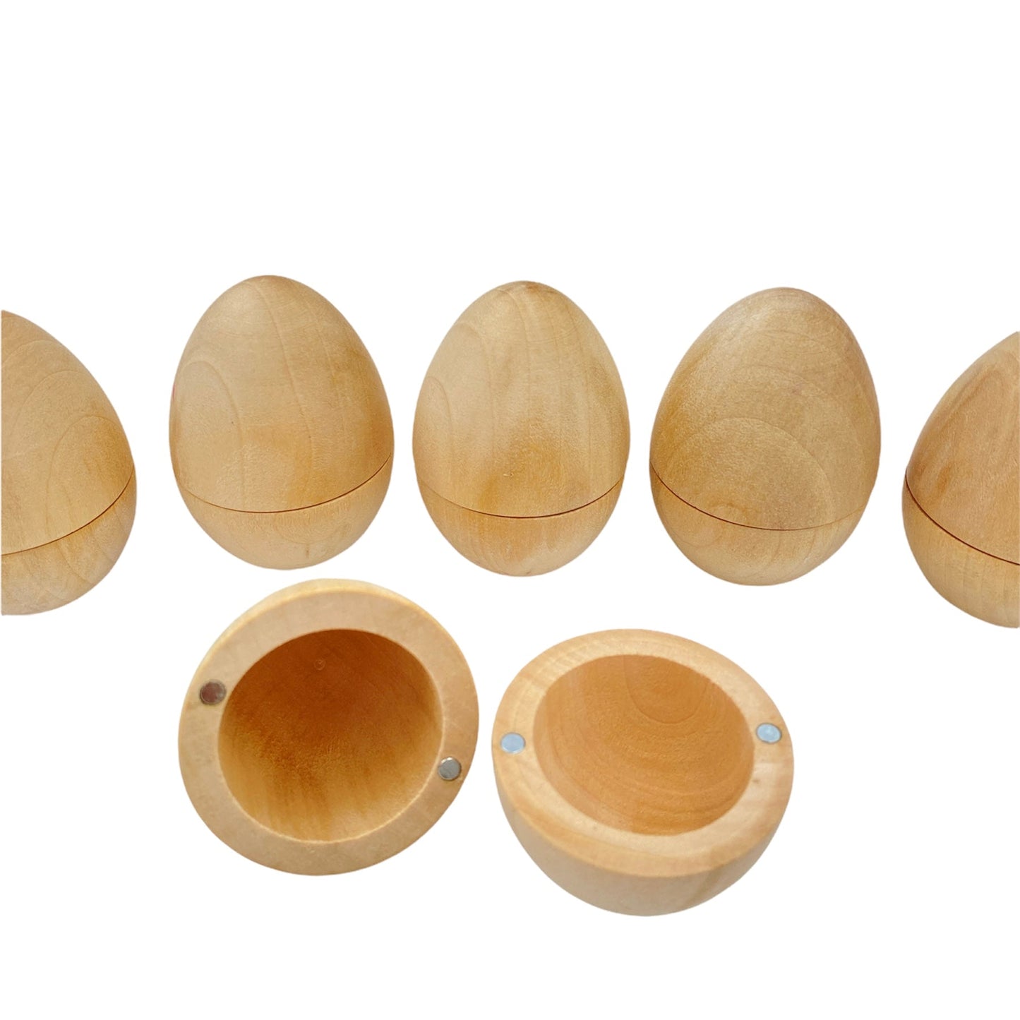 6 Pcs Magnetic Natural Wooden Eggs - The Nurturing Nook