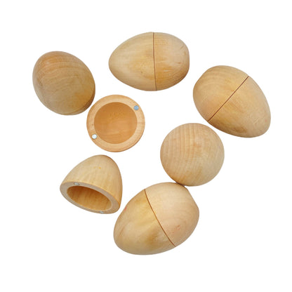 6 Pcs Magnetic Natural Wooden Eggs - The Nurturing Nook
