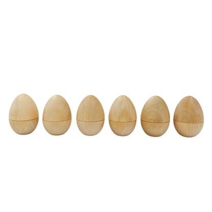 6 Pcs Magnetic Natural Wooden Eggs - The Nurturing Nook