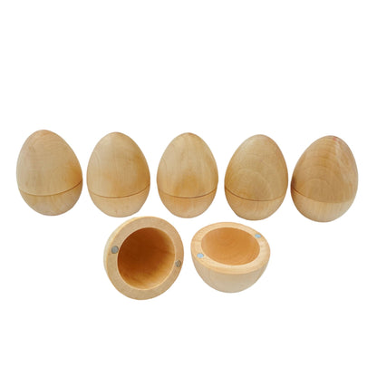 6 Pcs Magnetic Natural Wooden Eggs - The Nurturing Nook